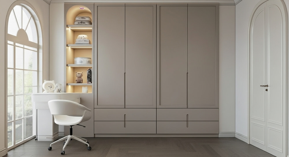 Bàn trang điểm và tủ đồ trong phòng ngủ