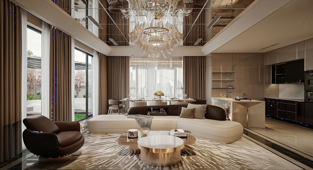 Phòng khách biệt thự của anh Hoàng