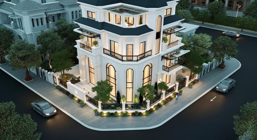 Nhìn bên hông biệt thự anh phú Nhìn bên hông biệt thự anh phú