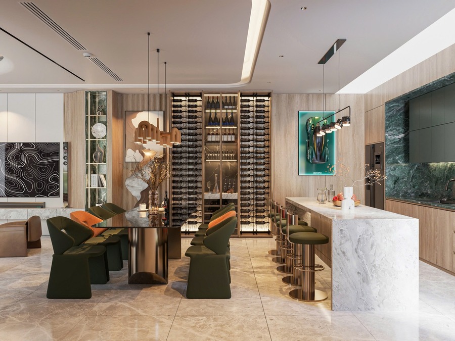 Bếp tại biệt thự của anh Danh