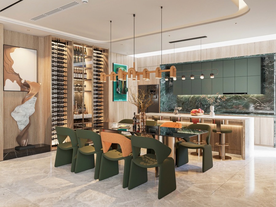 Bếp tại biệt thự của anh Danh