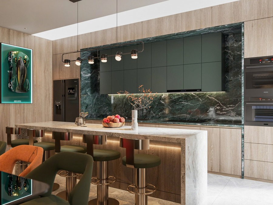 Bàn đảo cho khu bếp nhà anh Danh