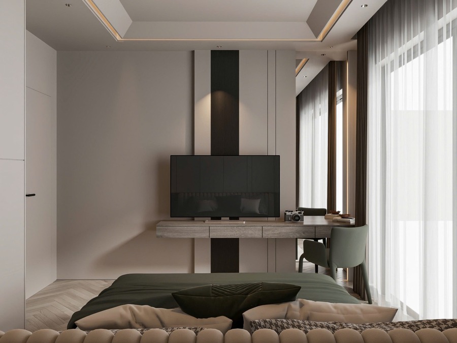 Tv tại phòng ngủ của biệt thự