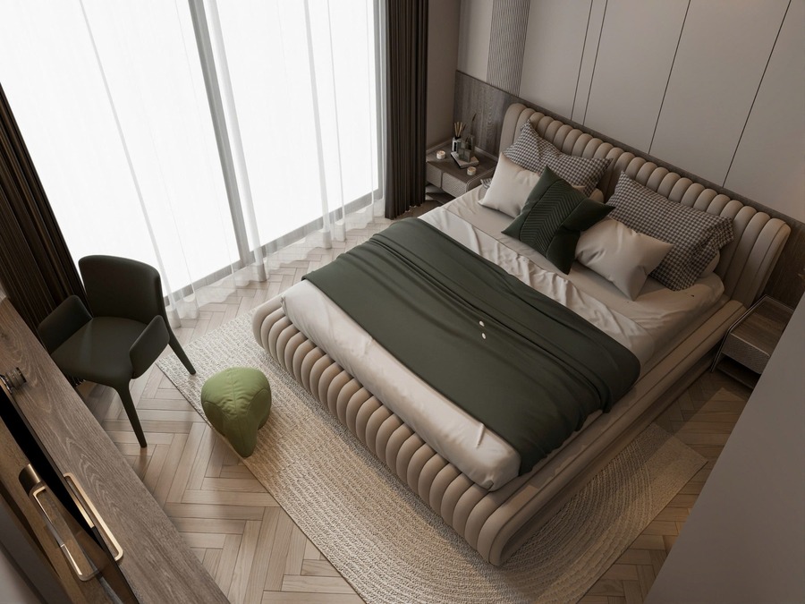 Góc nhìn toàn cảnh phòng ngủ 