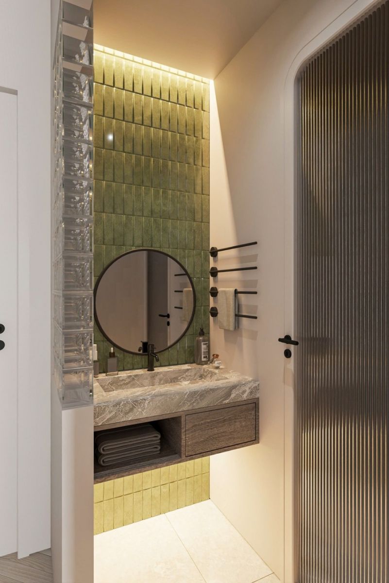 Lavabo phòng tắm tại biệt thự