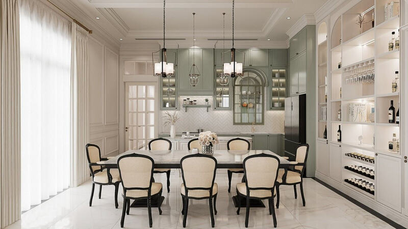 Khu bếp tại villa