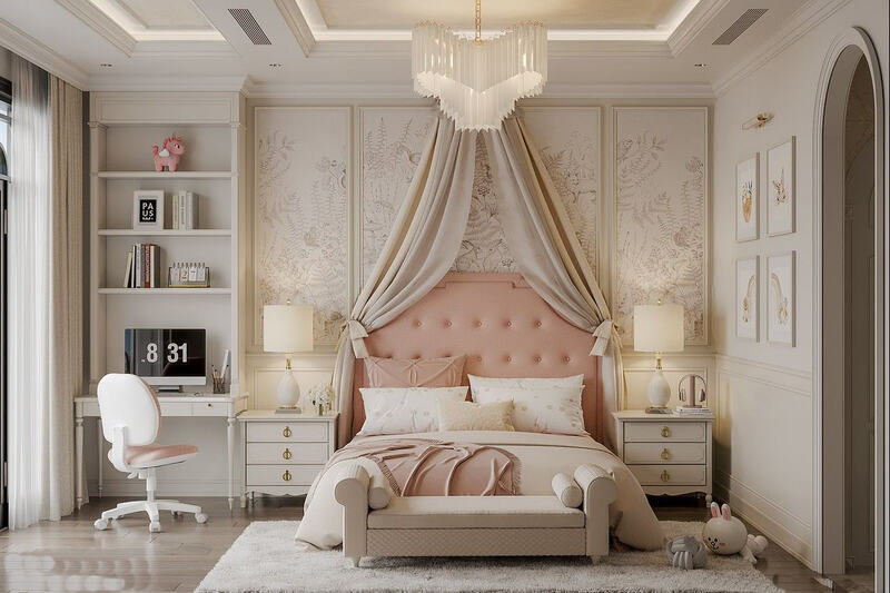 Phòng ngủ của con gái anh Tân