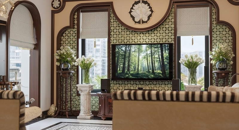 Phòng khách tại biệt thự của anh Khánh