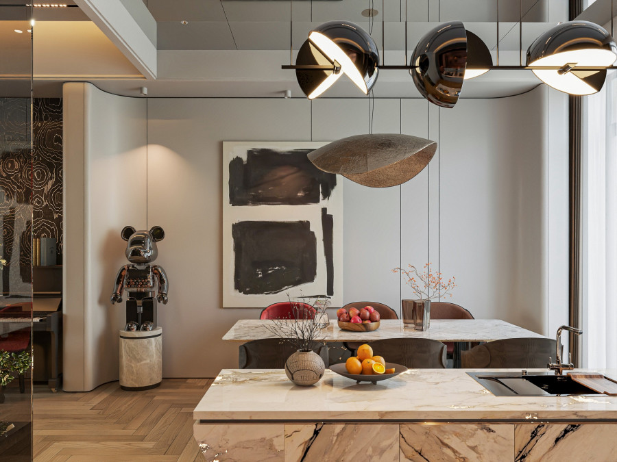 Phòng bếp biệt thự nhà chú Hoàng