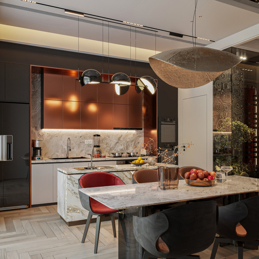 Phòng bếp biệt thự nhà chú Hoàng