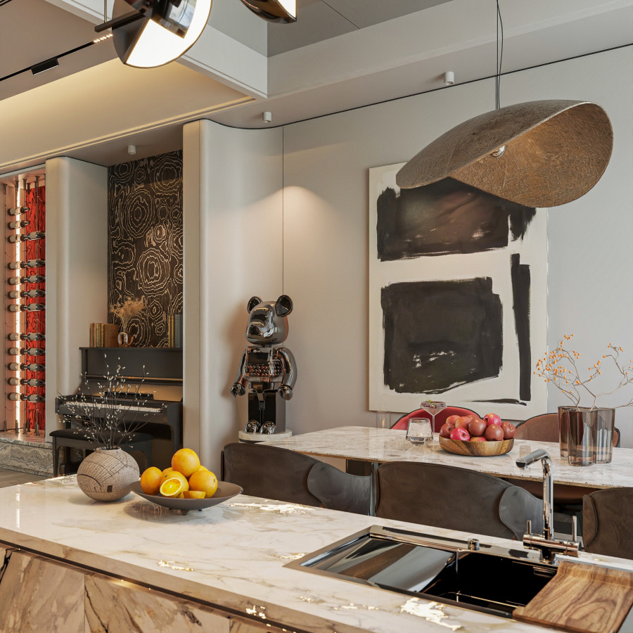 Phòng bếp biệt thự nhà chú Hoàng