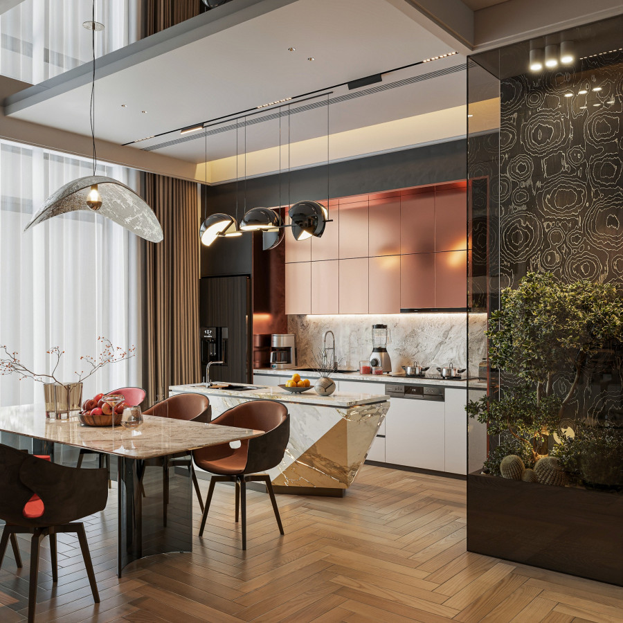 Phòng bếp biệt thự nhà chú Hoàng