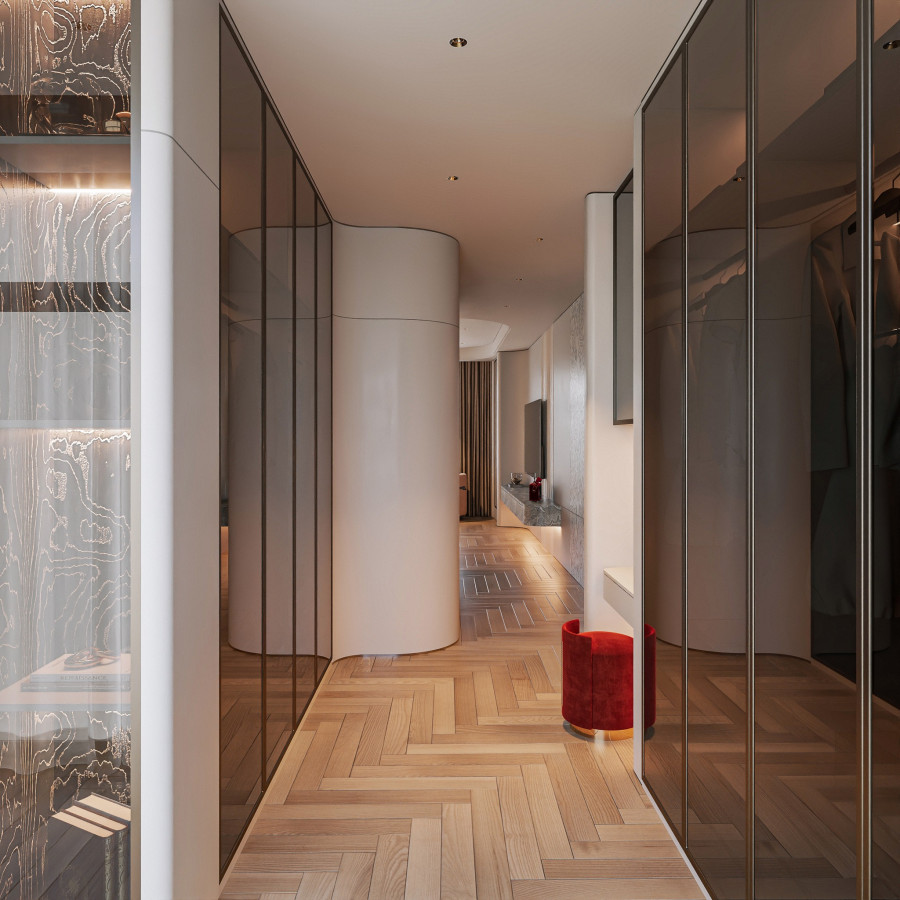 Hàng lang kết nối tại biệt thự chú Hoàng