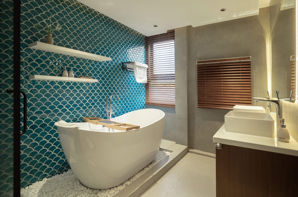 Phòng tắm tại nhà cấp 4 của chị Vân Anh