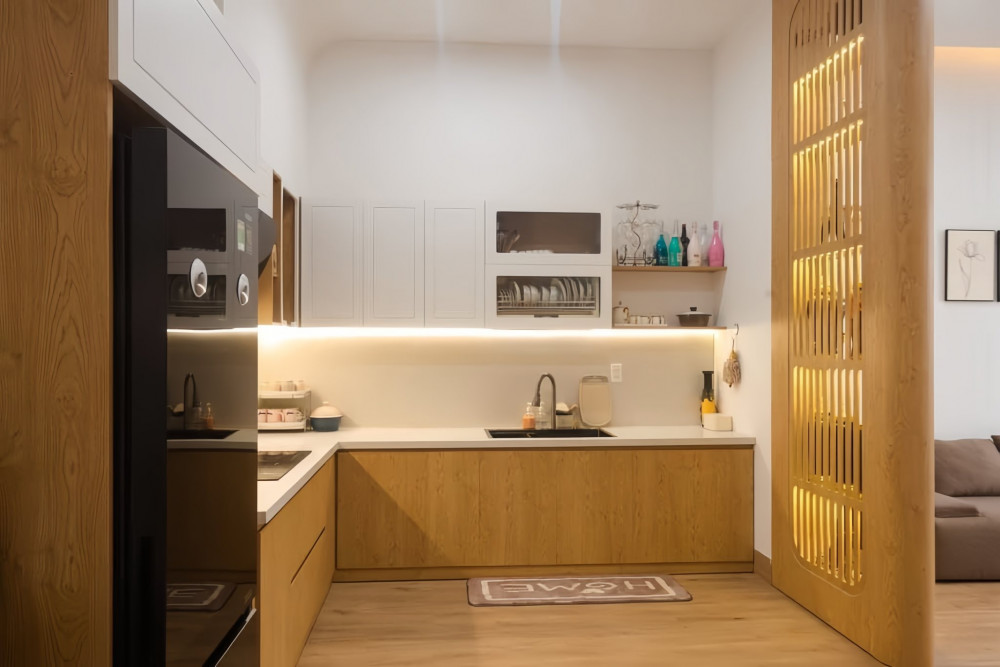 Khu bếp tại nhà cấp 4 của anh Thiết