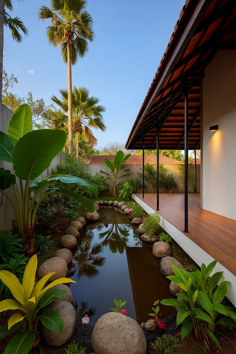 Tiểu cảnh sân vườn ao cá tại căn nhà cấp 4