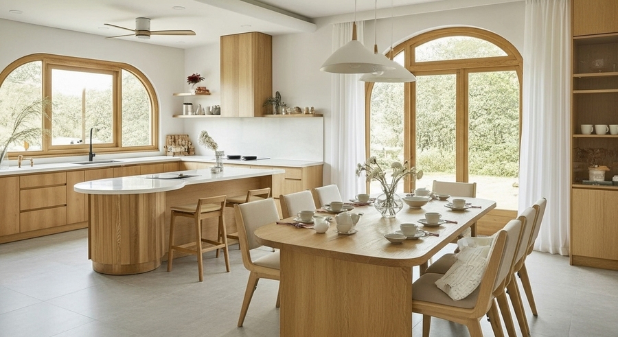 Không gian bếp và bàn ăn cho ngôi nhà cấp 4