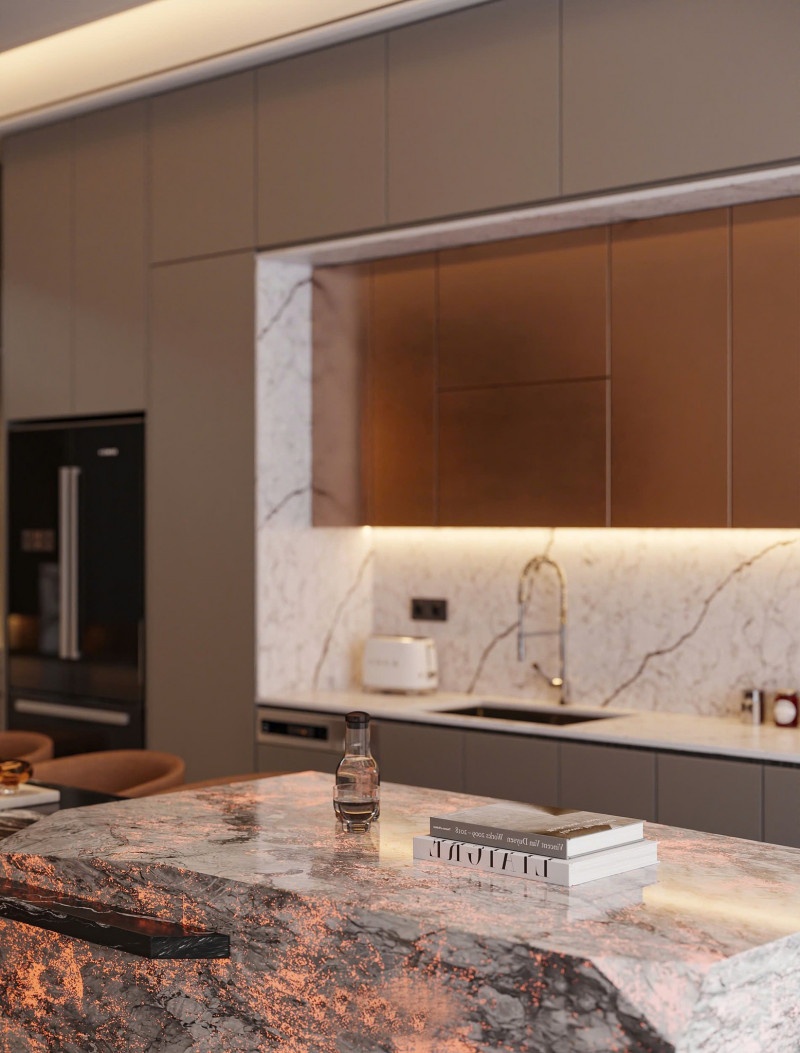 Khu bếp tại villa Hải Phong