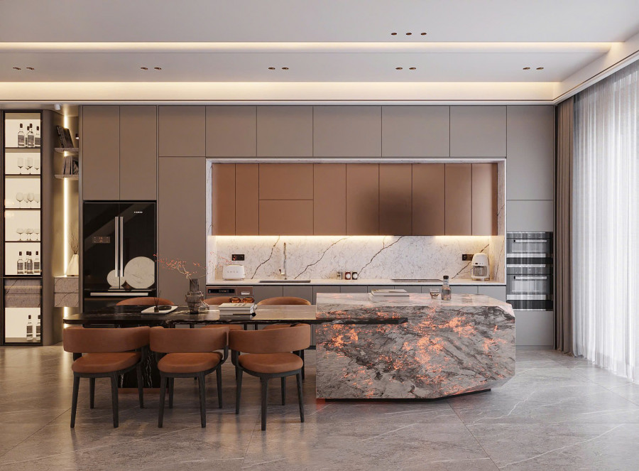 Khu bếp tại villa Hải Phong