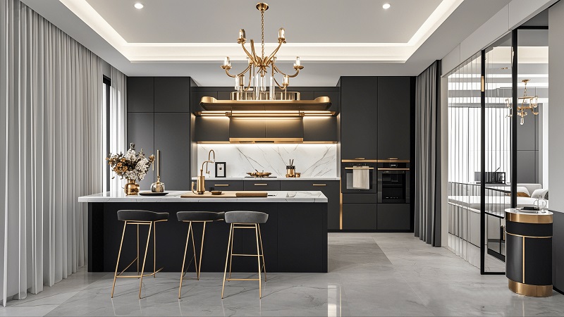 Khu bếp chung cư hiện đại tại Hà Nội