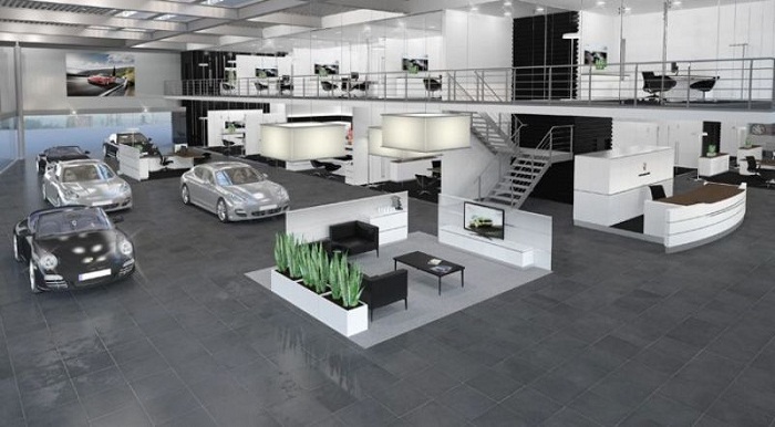 Mẫu thiết kế nội thất showroom ô tô Mẫu thiết kế nội thất showroom ô tô