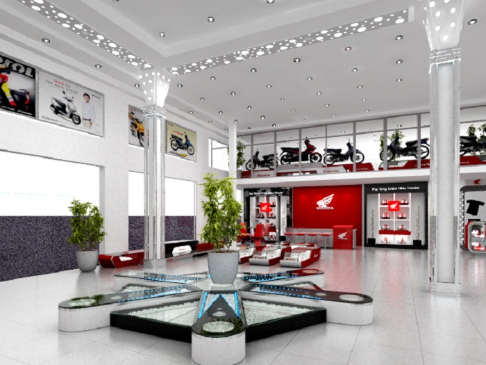 Mẫu thiết kế nội thất showroom xe máy Mẫu thiết kế nội thất showroom xe máy